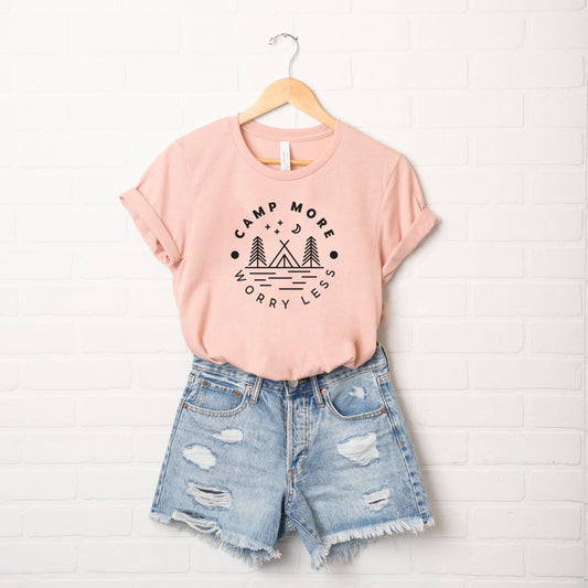 Camp More Worry Less | Short Sleeve Graphic Tee