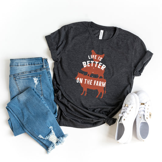 Life Is Better On The Farm Colorful | Short Sleeve Graphic Tee