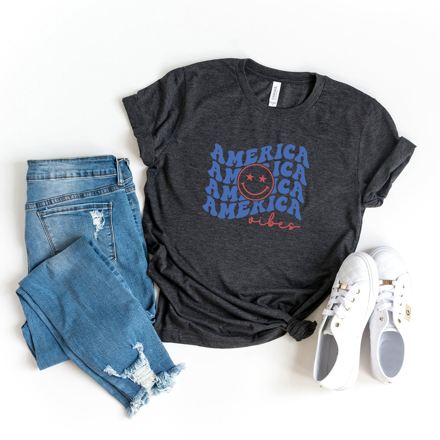 America Vibes Stacked | Short Sleeve Graphic Tee