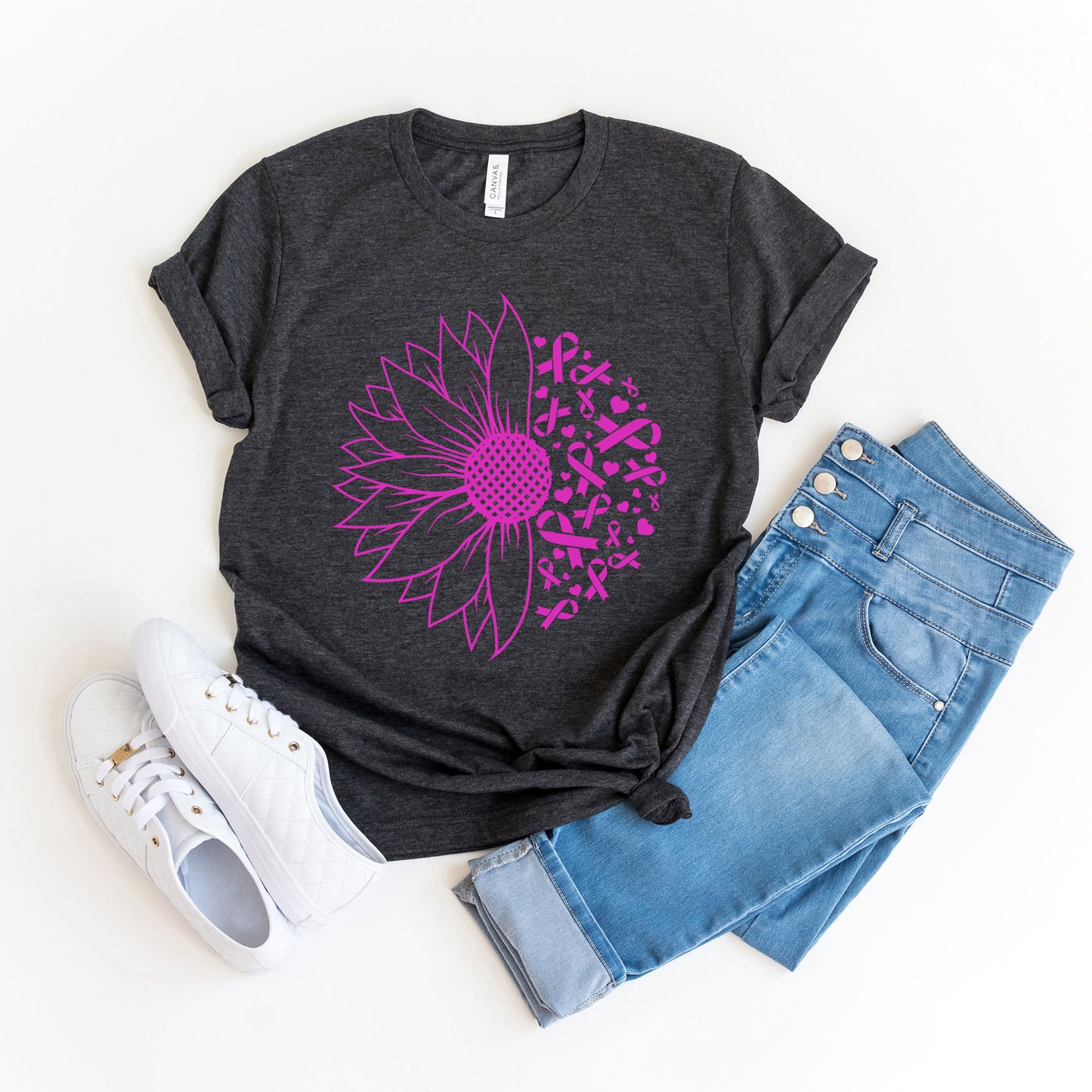 Sunflower Breast Cancer | Short Sleeve Graphic Tee