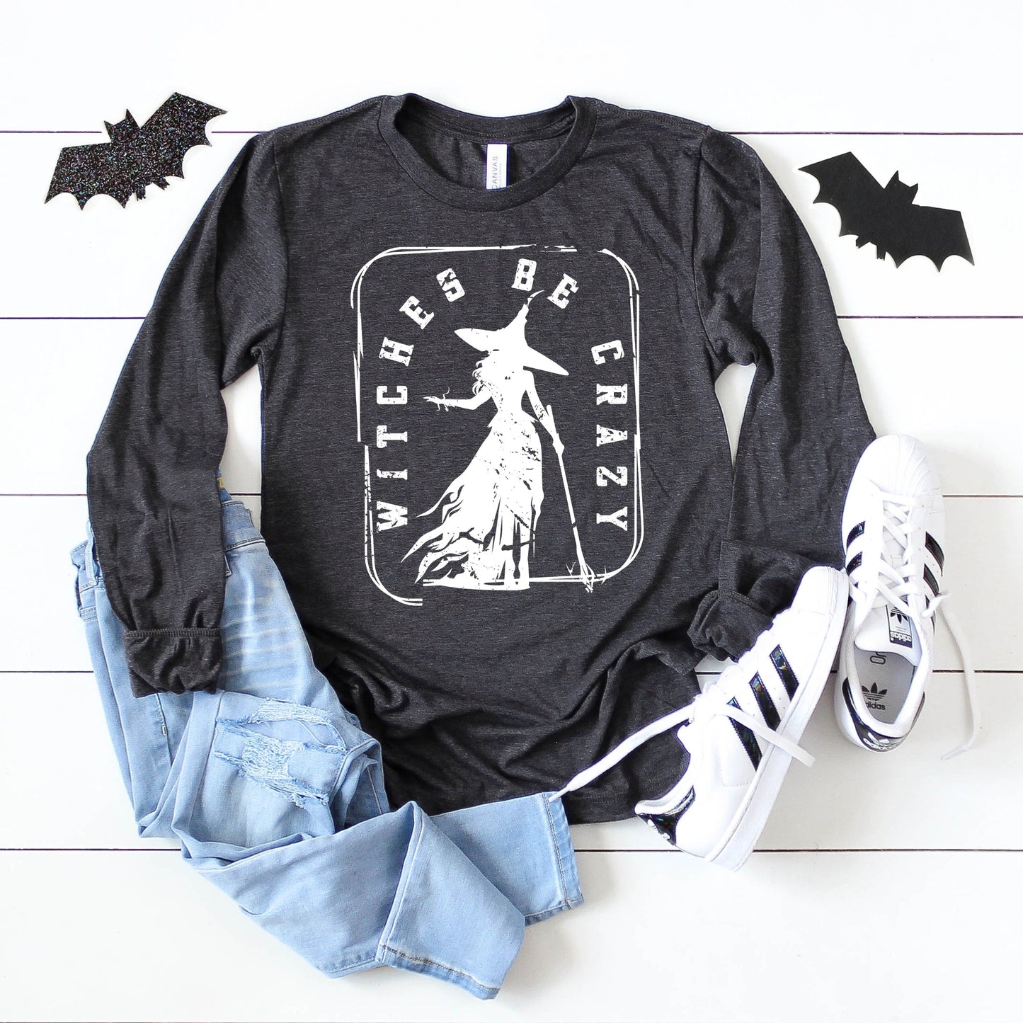 Witches Be Crazy Rectangle | Long Sleeve Crew Neck