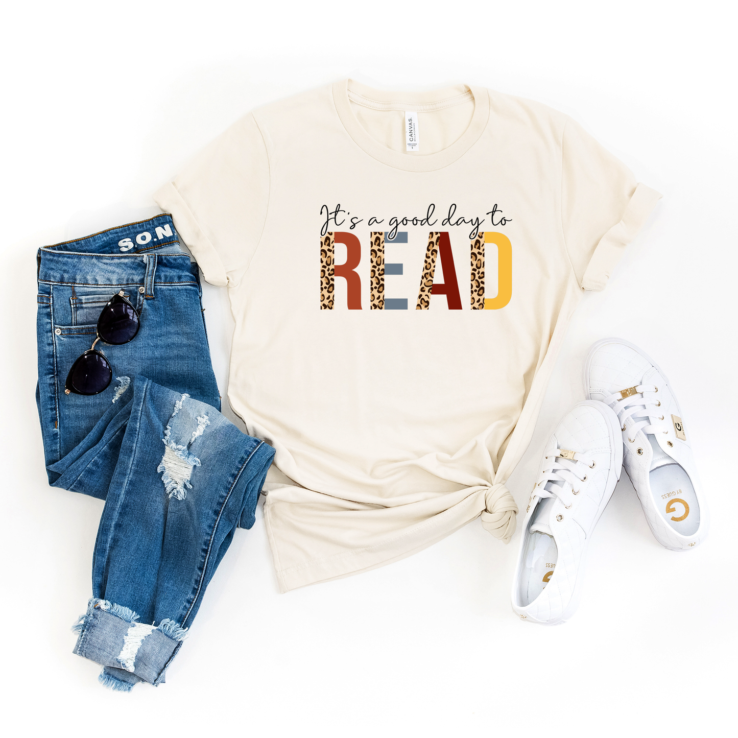 It's A Good Day to Read Leopard | Short Sleeve Graphic Tee