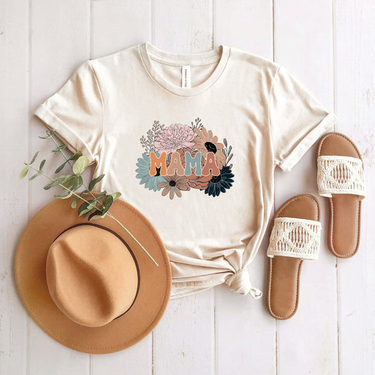 Mama Colorful Flower Bouquet | Short Sleeve Graphic Tee