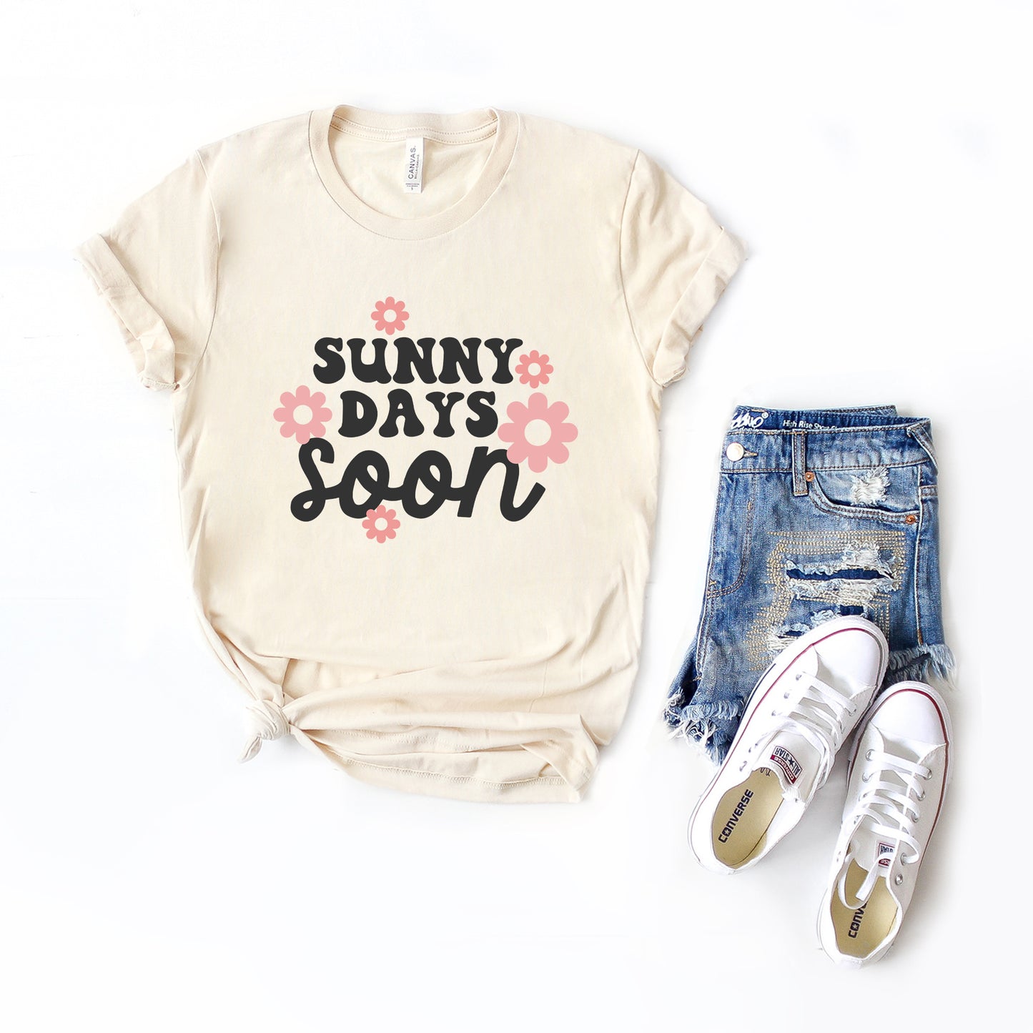 Sunny Days Soon Flowers | Short Sleeve Graphic Tee