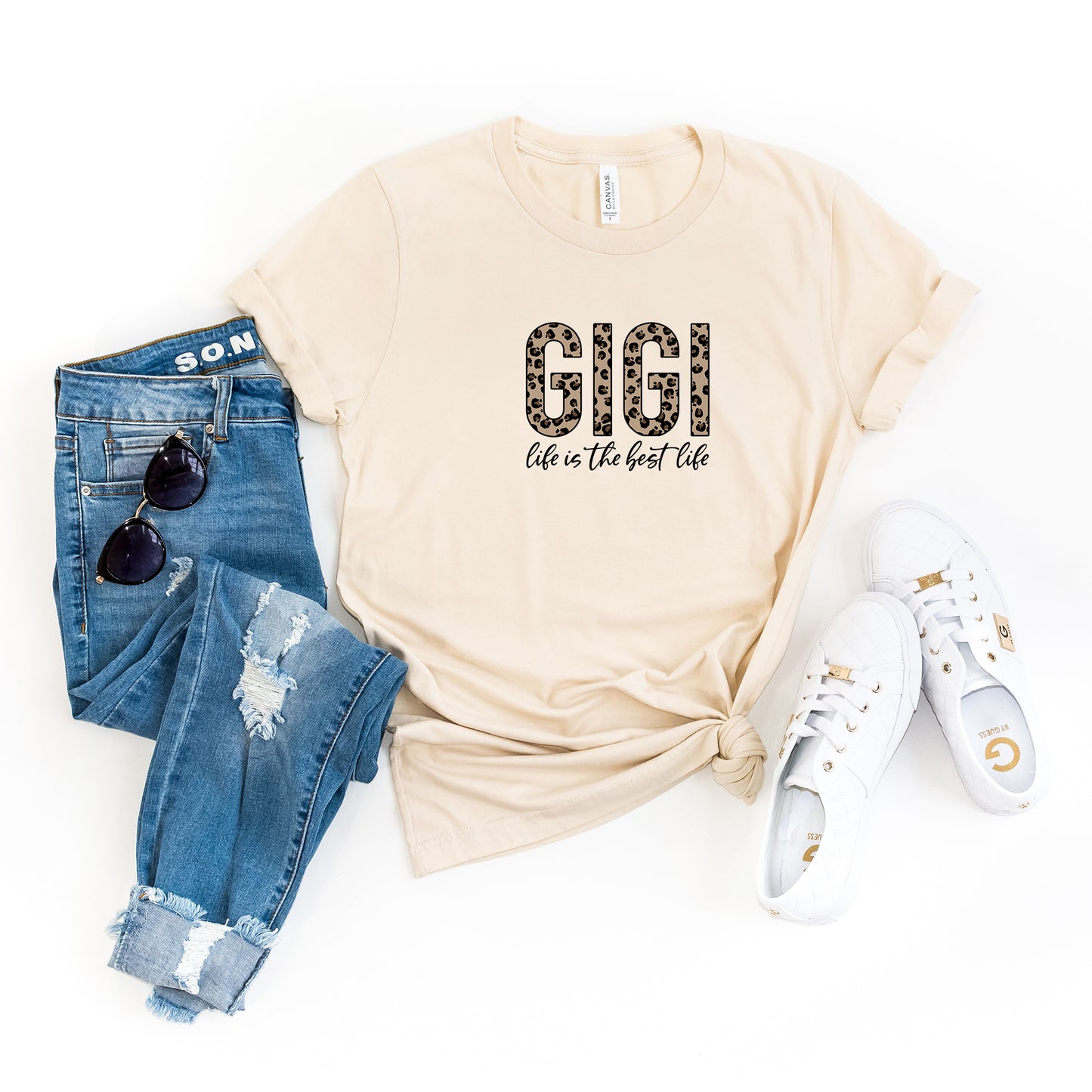Gigi Life is the Best Life - Leopard | Short Sleeve Graphic Tee