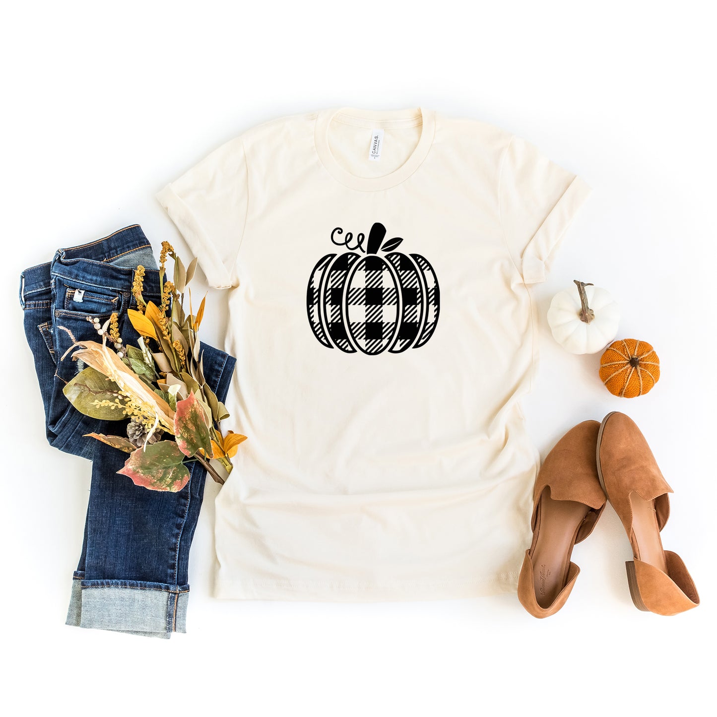 Buffalo Plaid Pumpkin | Short Sleeve Graphic Tee