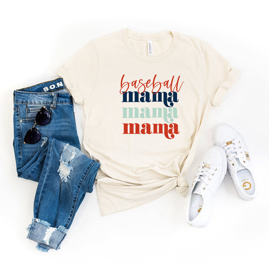 Baseball Mama Stacked | Short Sleeve Graphic Tee