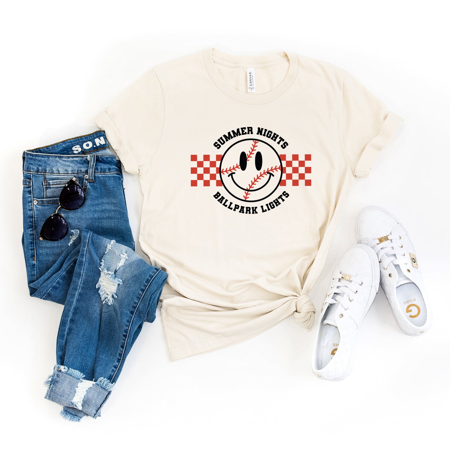 Checkered Summer Nights | Short Sleeve Graphic Tee