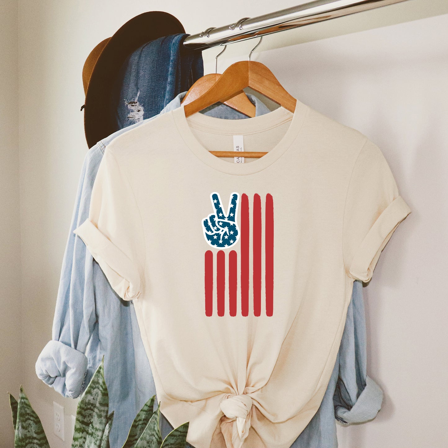 Flag Peace Sign | Short Sleeve Graphic Tee