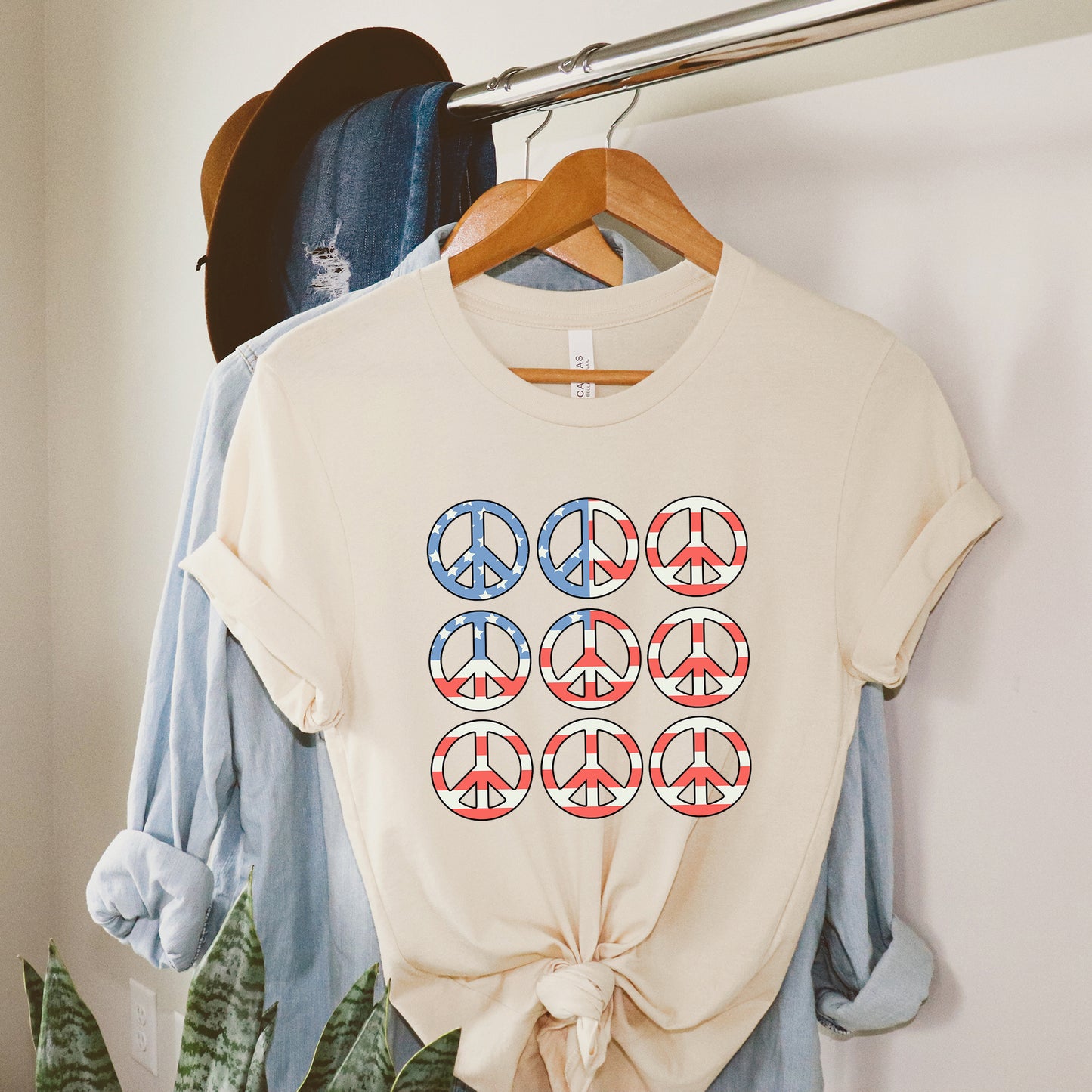 Peace Signs Flag | Short Sleeve Graphic Tee