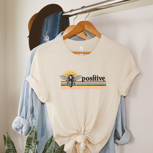 Bee Positive Stripes | Short Sleeve Graphic Tee