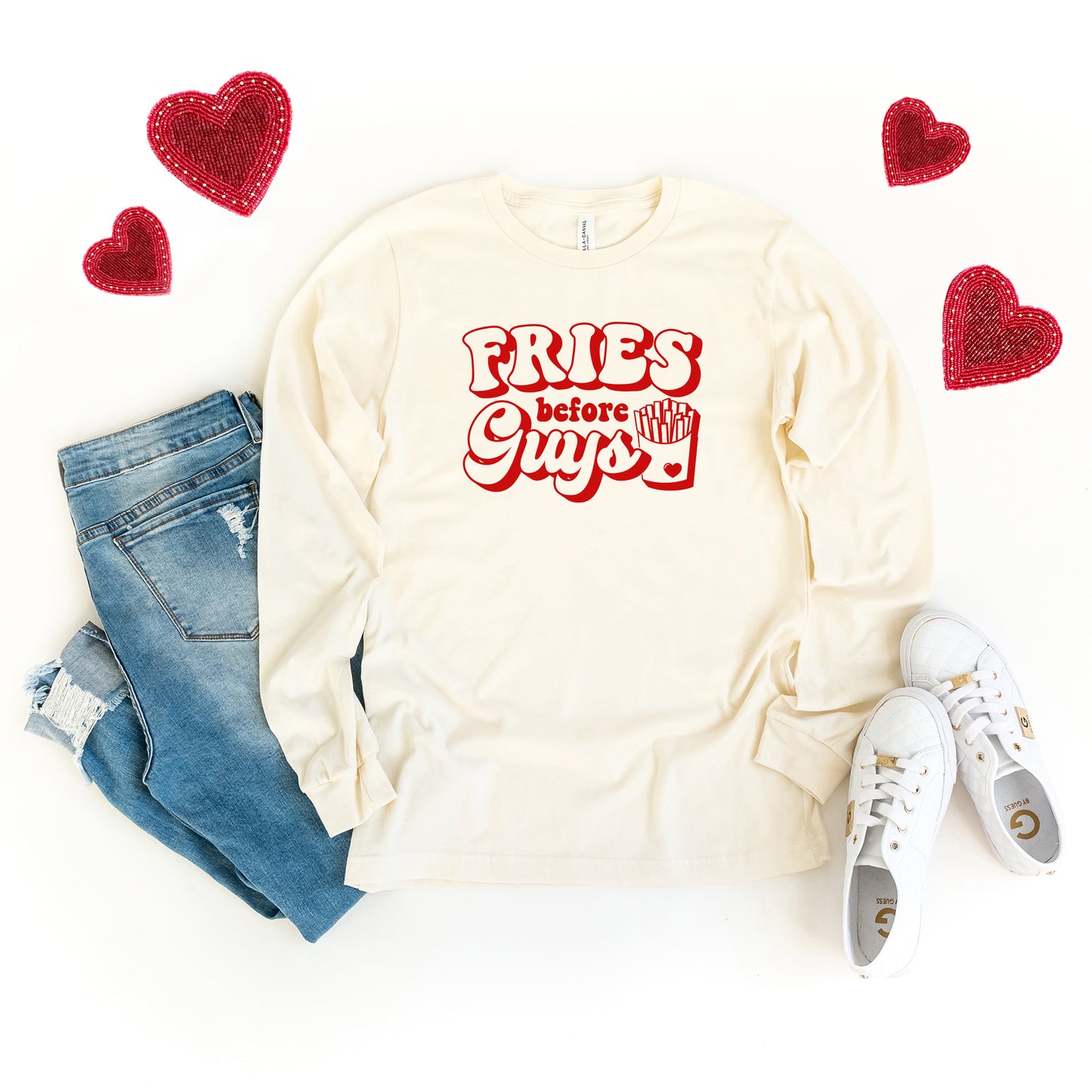 Fries Before Guys Bold | Long Sleeve Graphic Tee