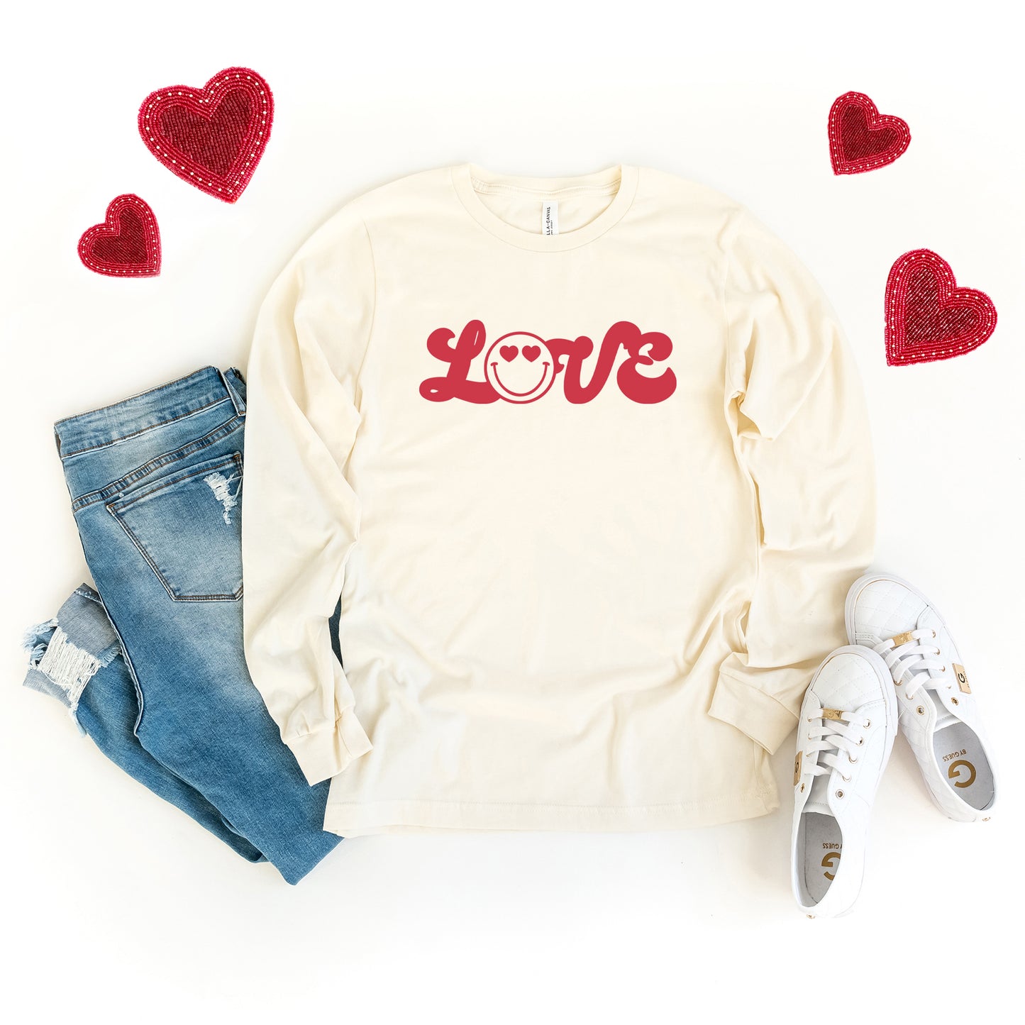Love Smiley Face | Long Sleeve Graphic Tee