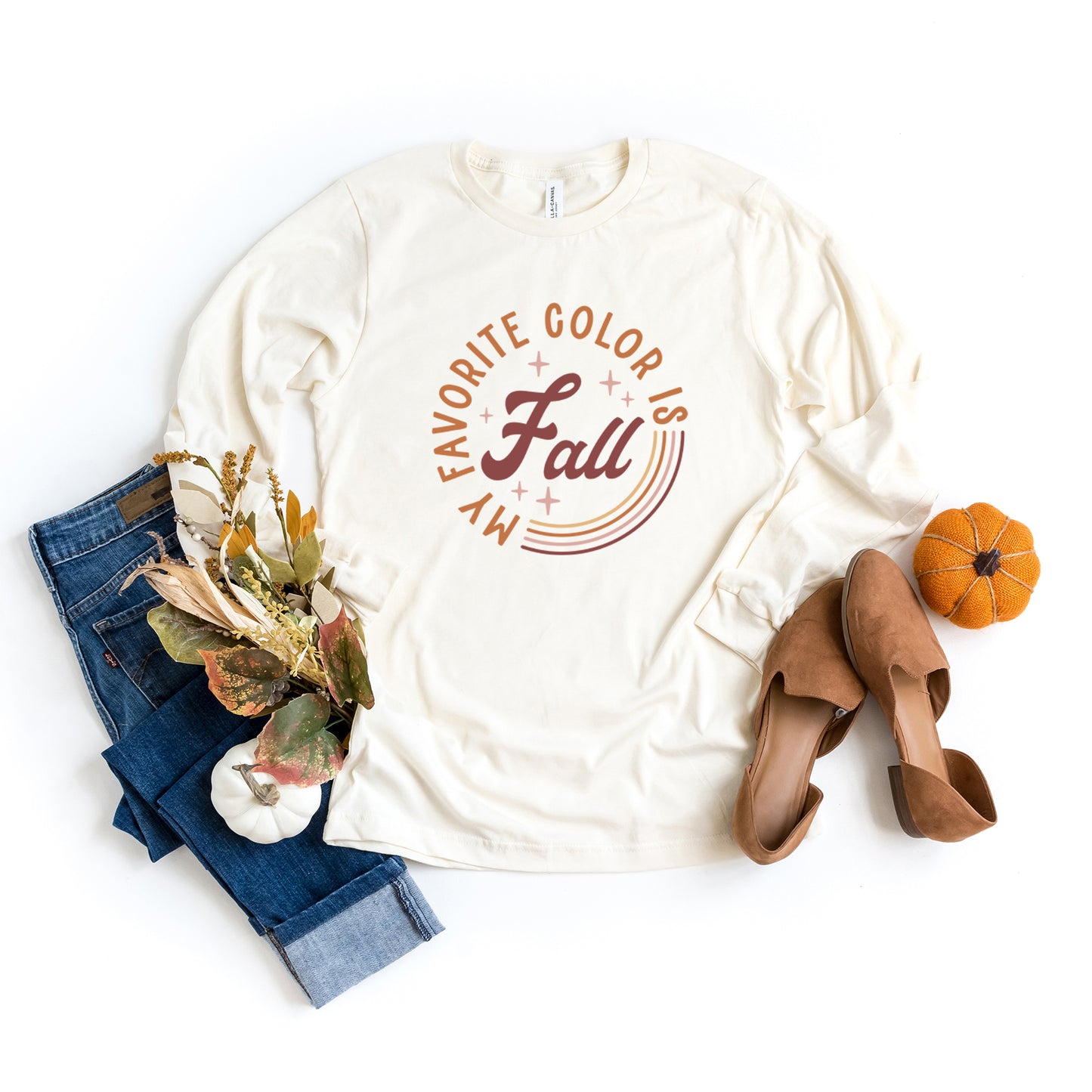 My Favorite Color is Fall Circle | Long Sleeve Graphic Tee