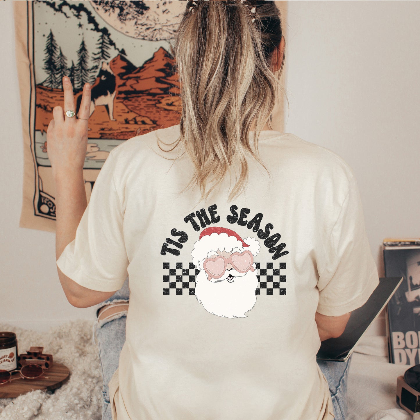 Tis The Season Santa | Front & Back Short Sleeve Graphic Tee