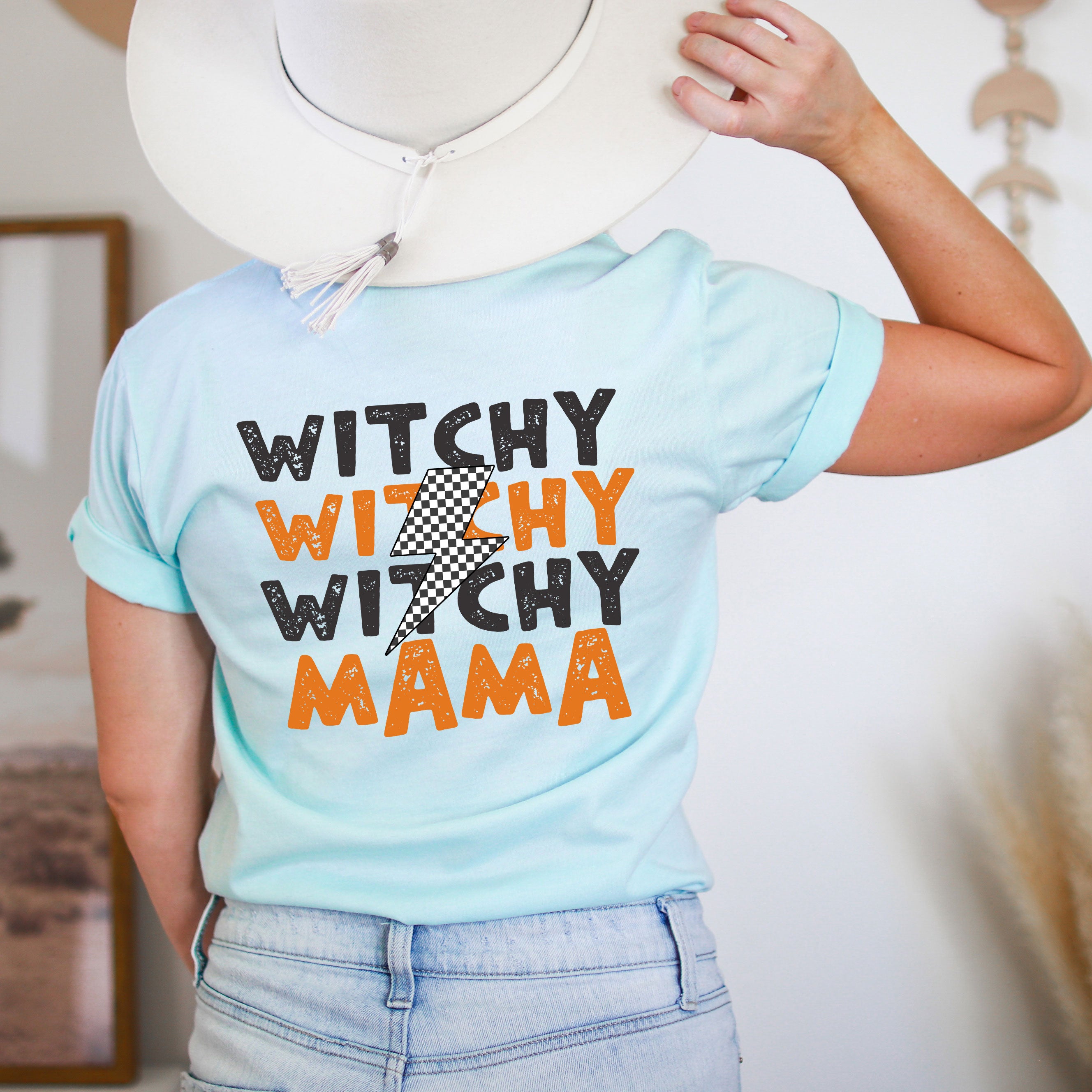 Witchy Mama Lightning Bolt | Front & Back Short Sleeve Graphic Tee
