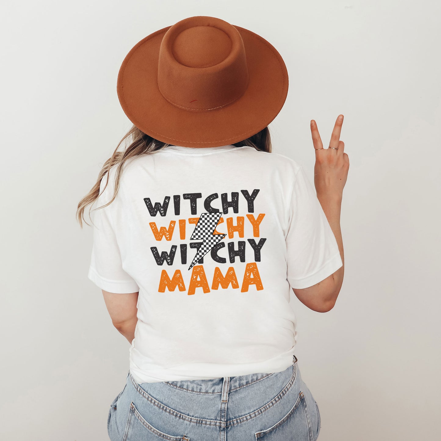 Witchy Mama Lightning Bolt | Front & Back Short Sleeve Graphic Tee