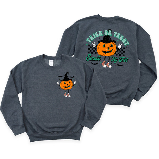 Smell My Feet Pumpkin | Sweatshirt | Front and Back Ink