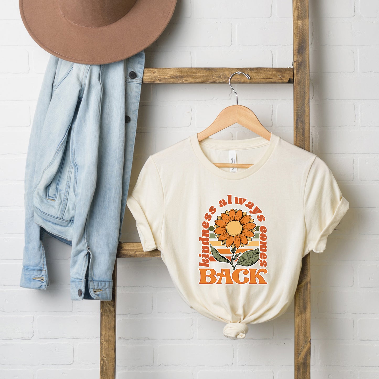 Kindness Always Comes Back Retro Flower | Short Sleeve Graphic Tee