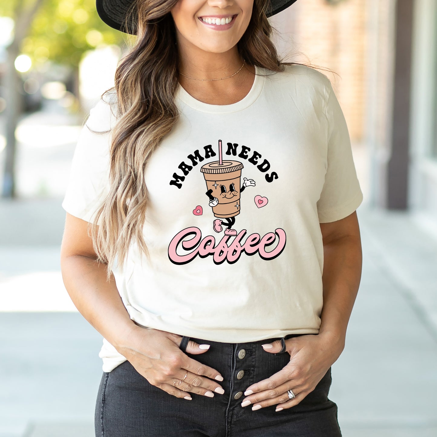 Retro Mama Needs Coffee | Short Sleeve Graphic Tee