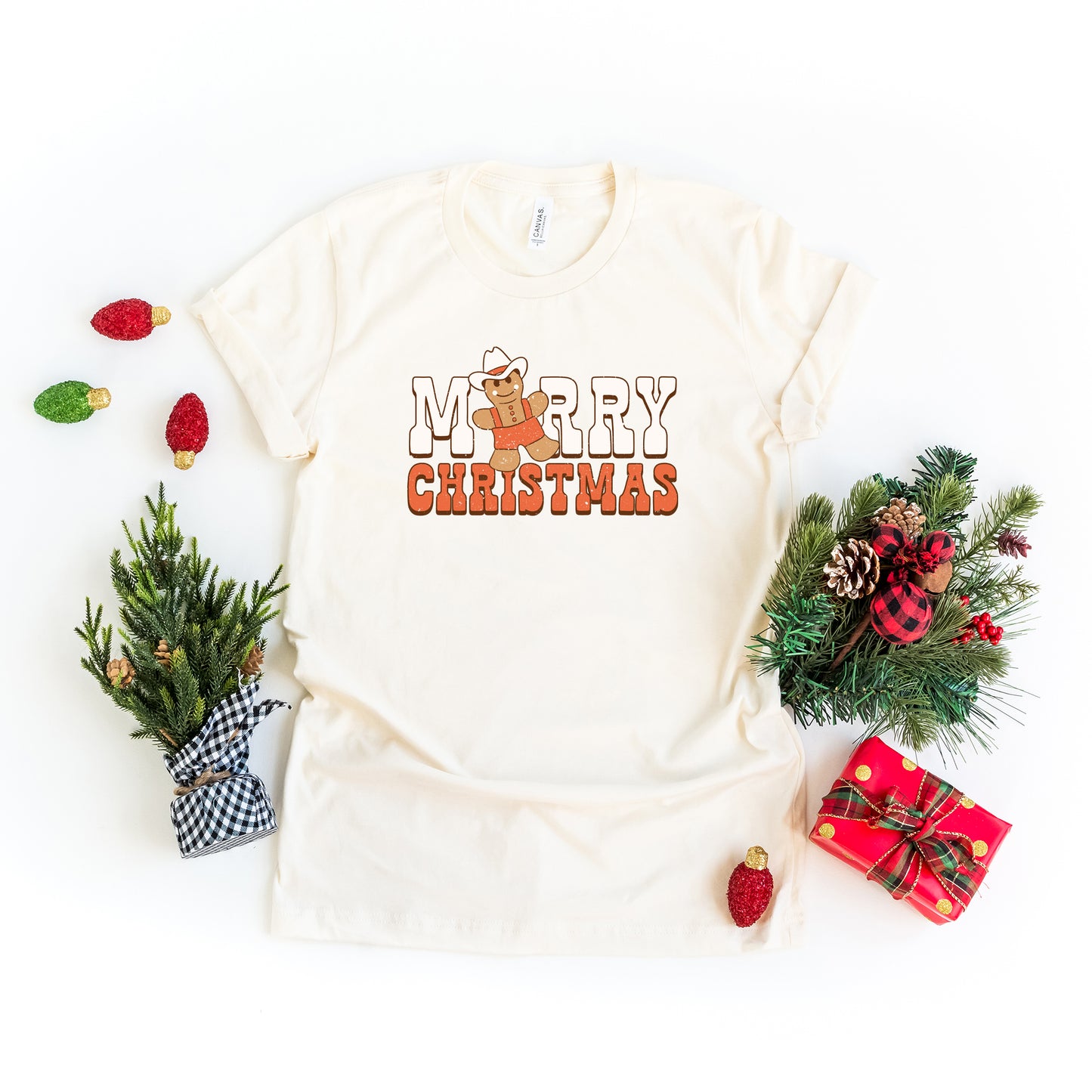 Merry Christmas Gingerbread | Short Sleeve Crew Neck