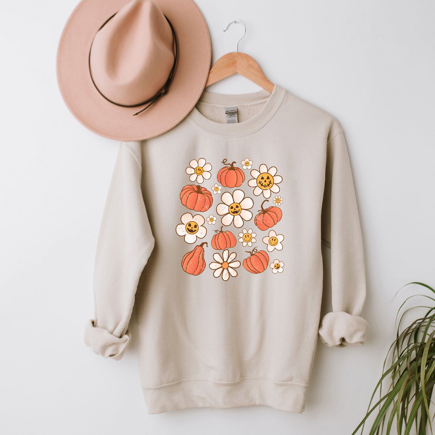Distressed Flowers and Pumpkins | Sweatshirt