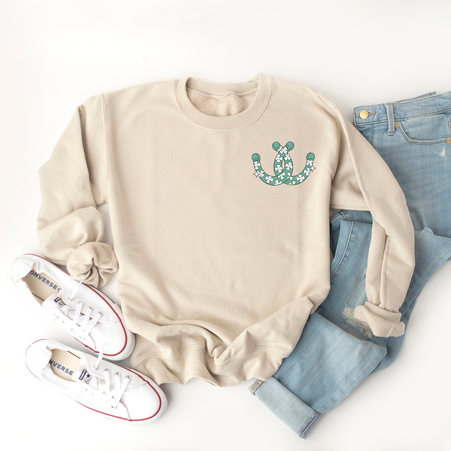 Lucky Horseshoes | Front and Back Sweatshirt