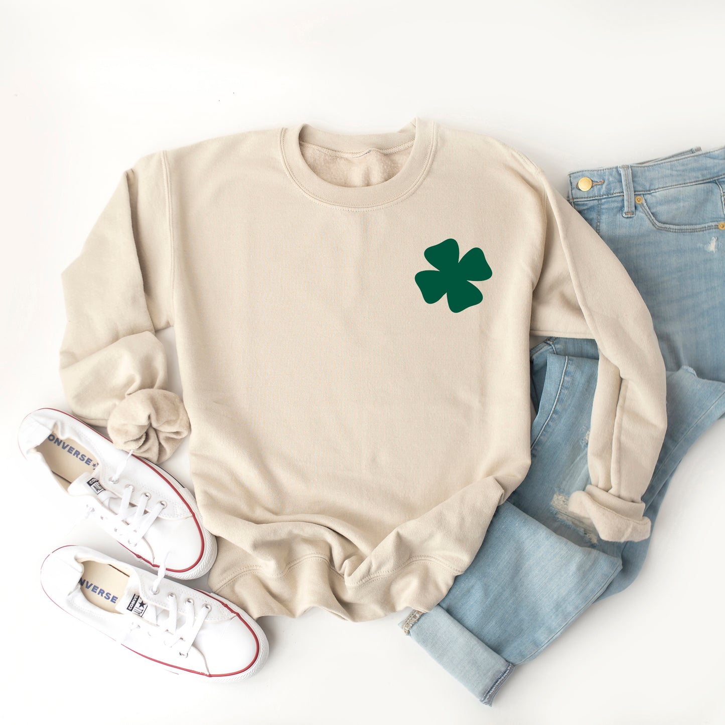 Smiley Lucky Babe Stacked | Front and Back Sweatshirt