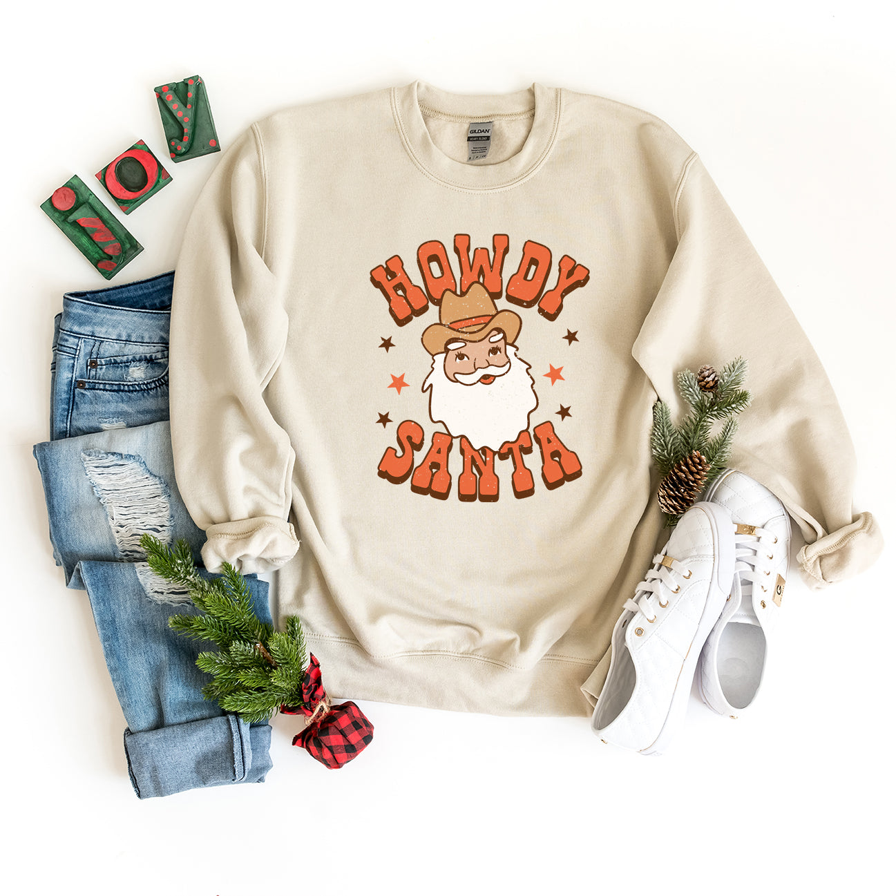 Retro Howdy Santa | Sweatshirt