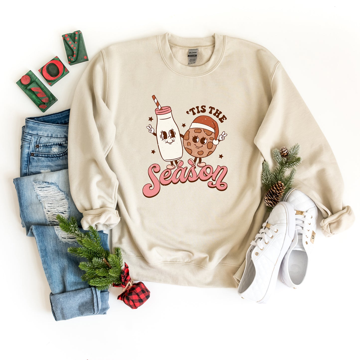 Tis The Season Milk And Cookie | Sweatshirt