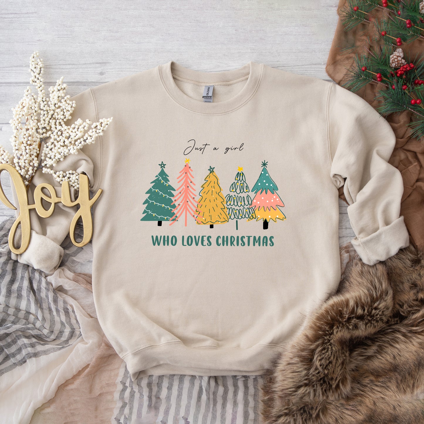 Just A Girl Who Loves Christmas Colorful | Sweatshirt