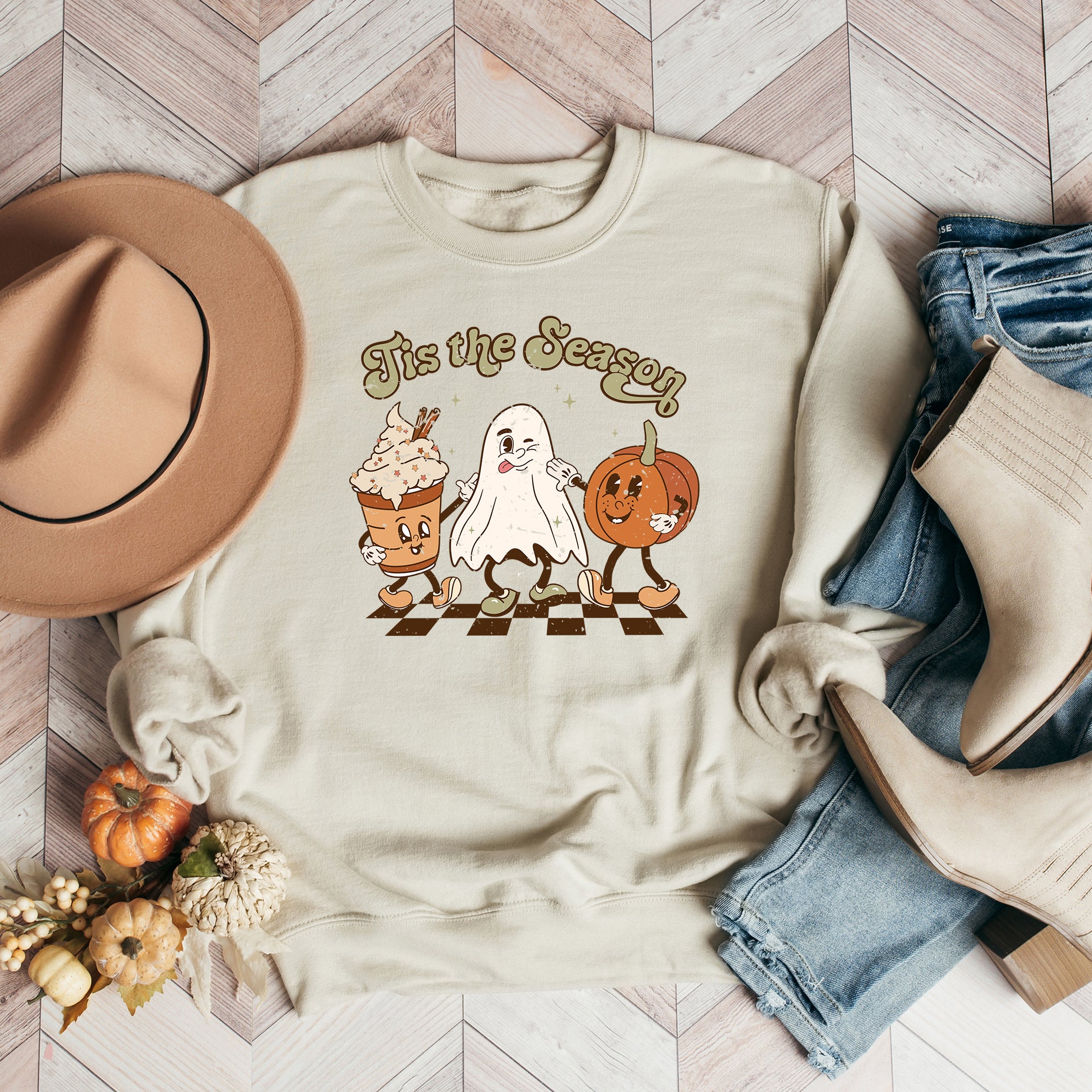 Checkered Fall Tis The Season | Sweatshirt