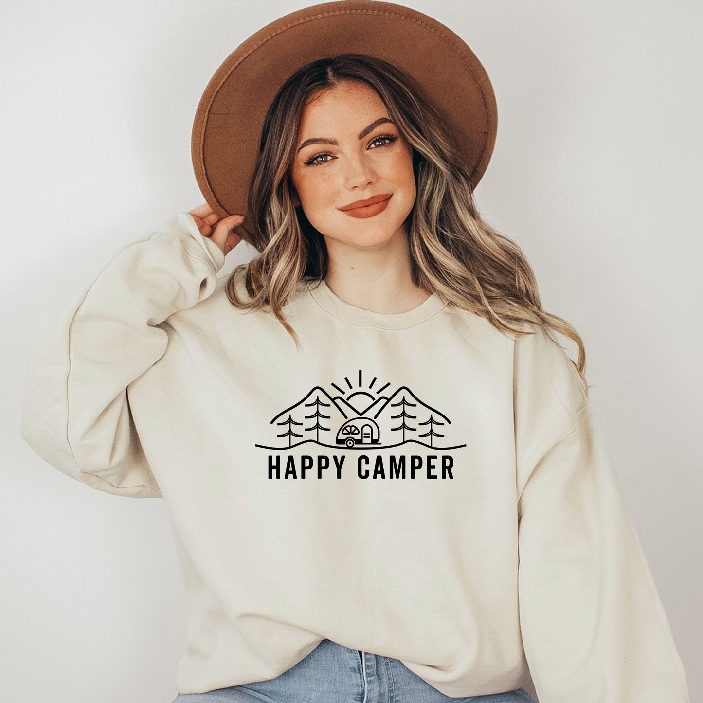 Happy Camper Trailer | Plus Size Sweatshirt