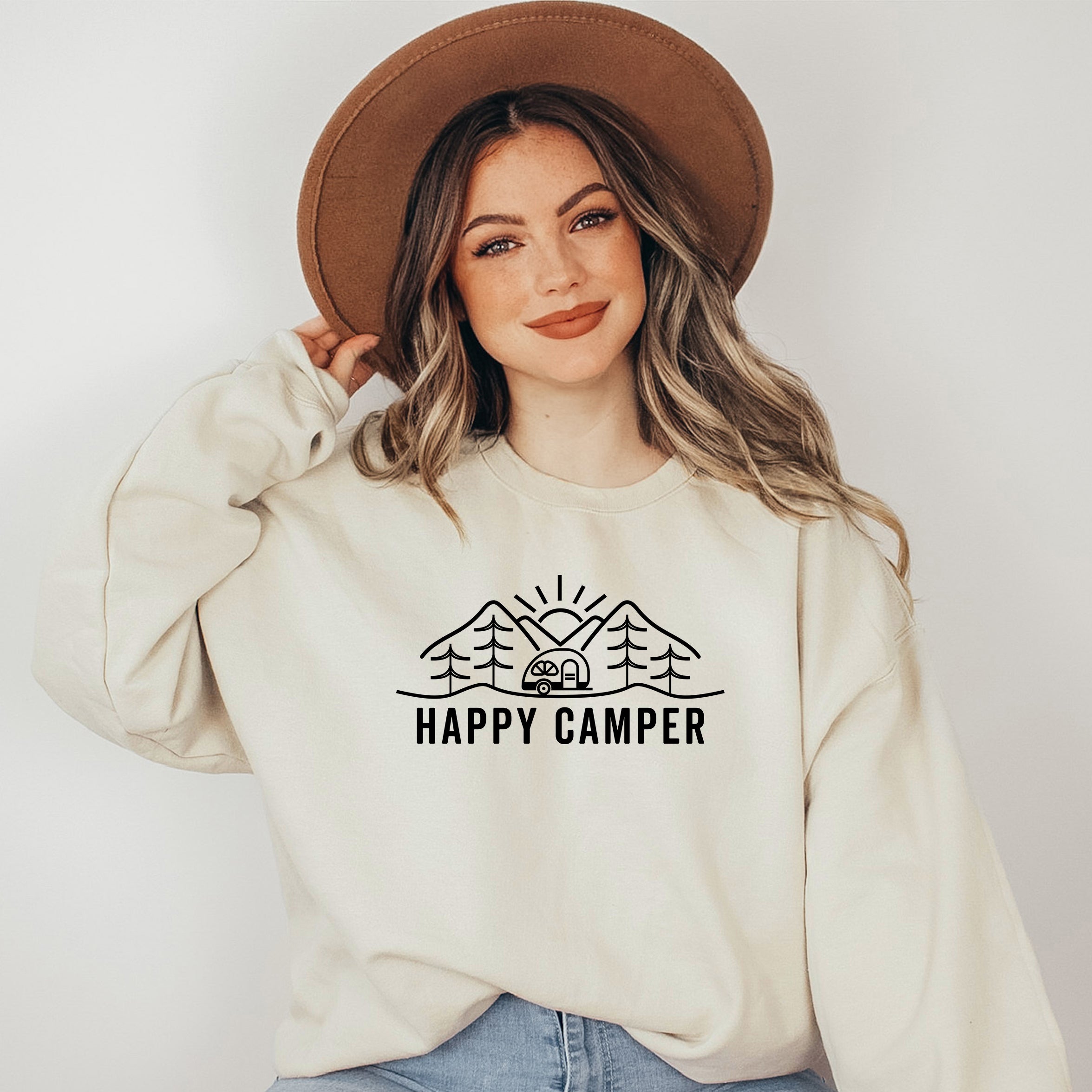 Happy Camper Trailer | Plus Size Sweatshirt