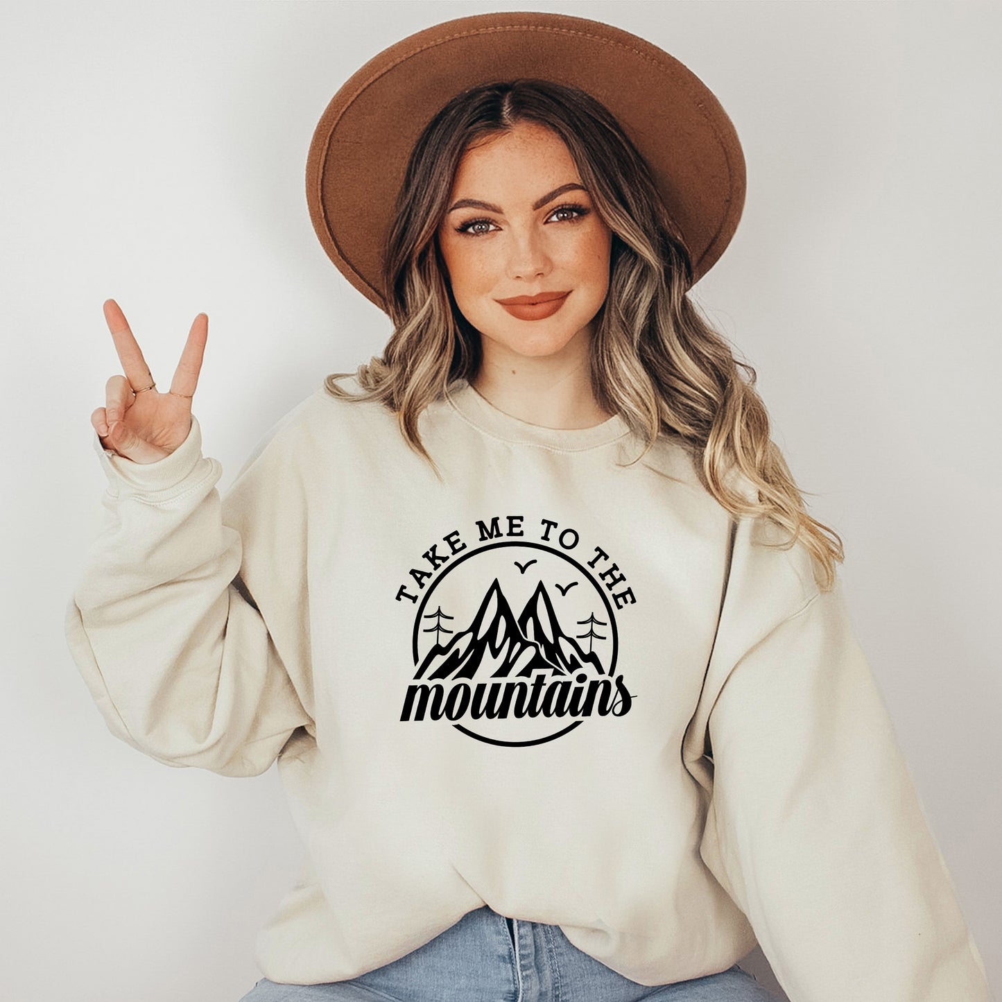 Take Me To The Mountains Circle | Plus Size Sweatshirt