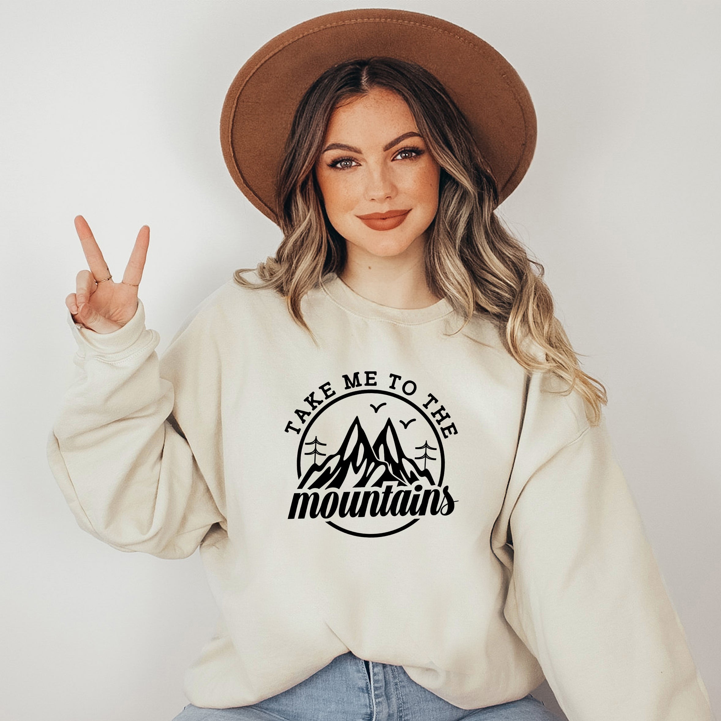 Take Me To The Mountains Circle | Plus Size Sweatshirt