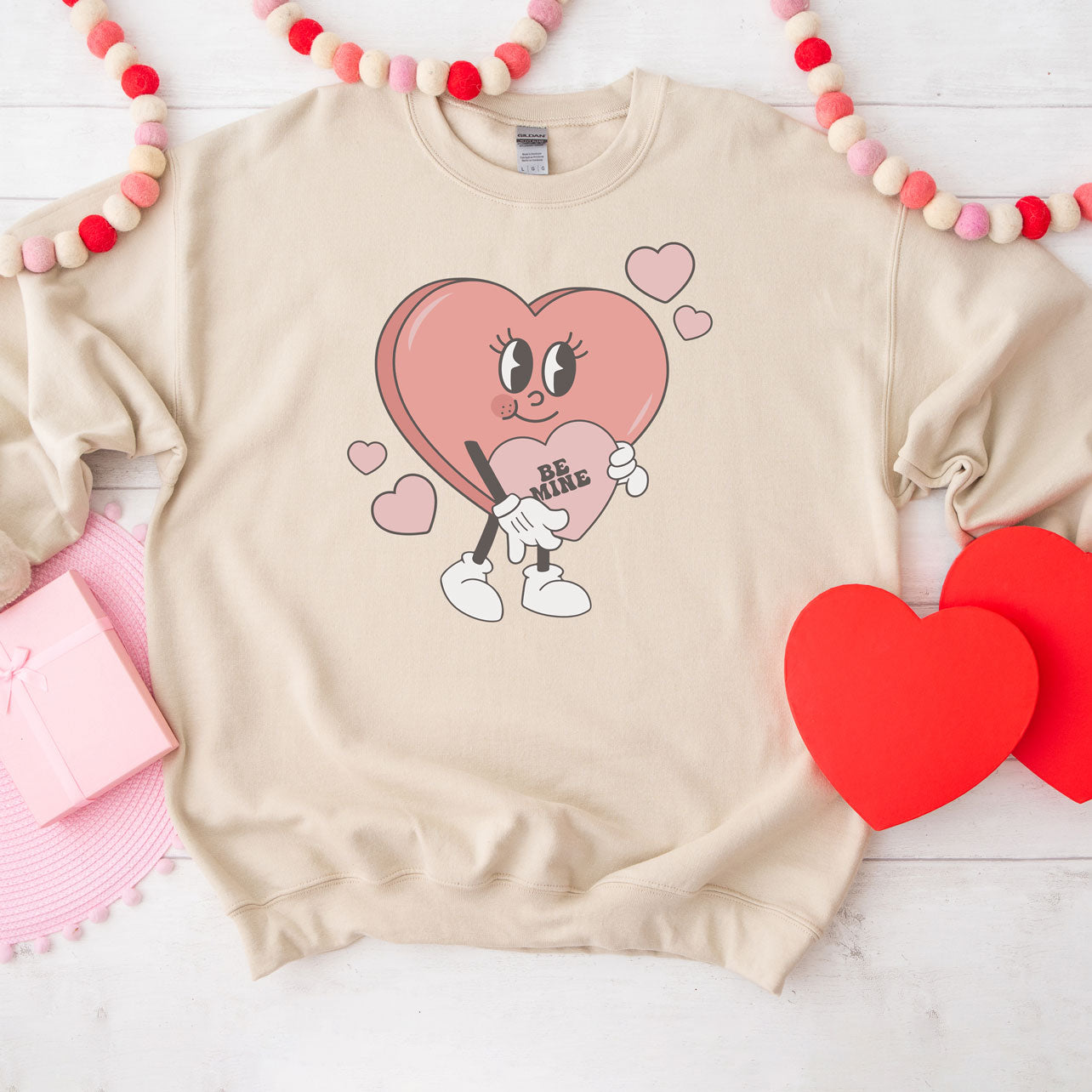 Be Mine Heart Cartoon | Sweatshirt