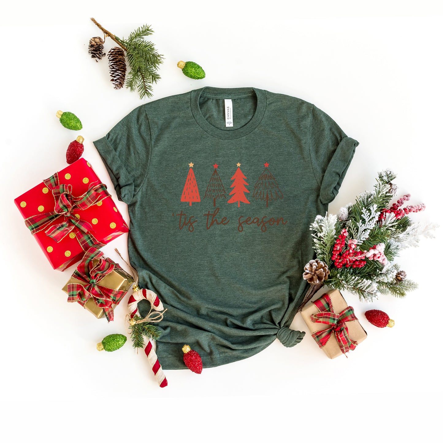 Tis The Season Trees | Short Sleeve Graphic Tee