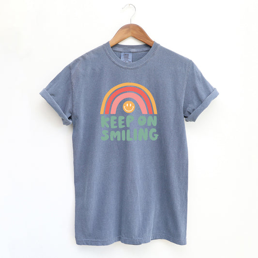 Keep On A Smiling Rainbow | Garment Dyed Short Sleeve Tee