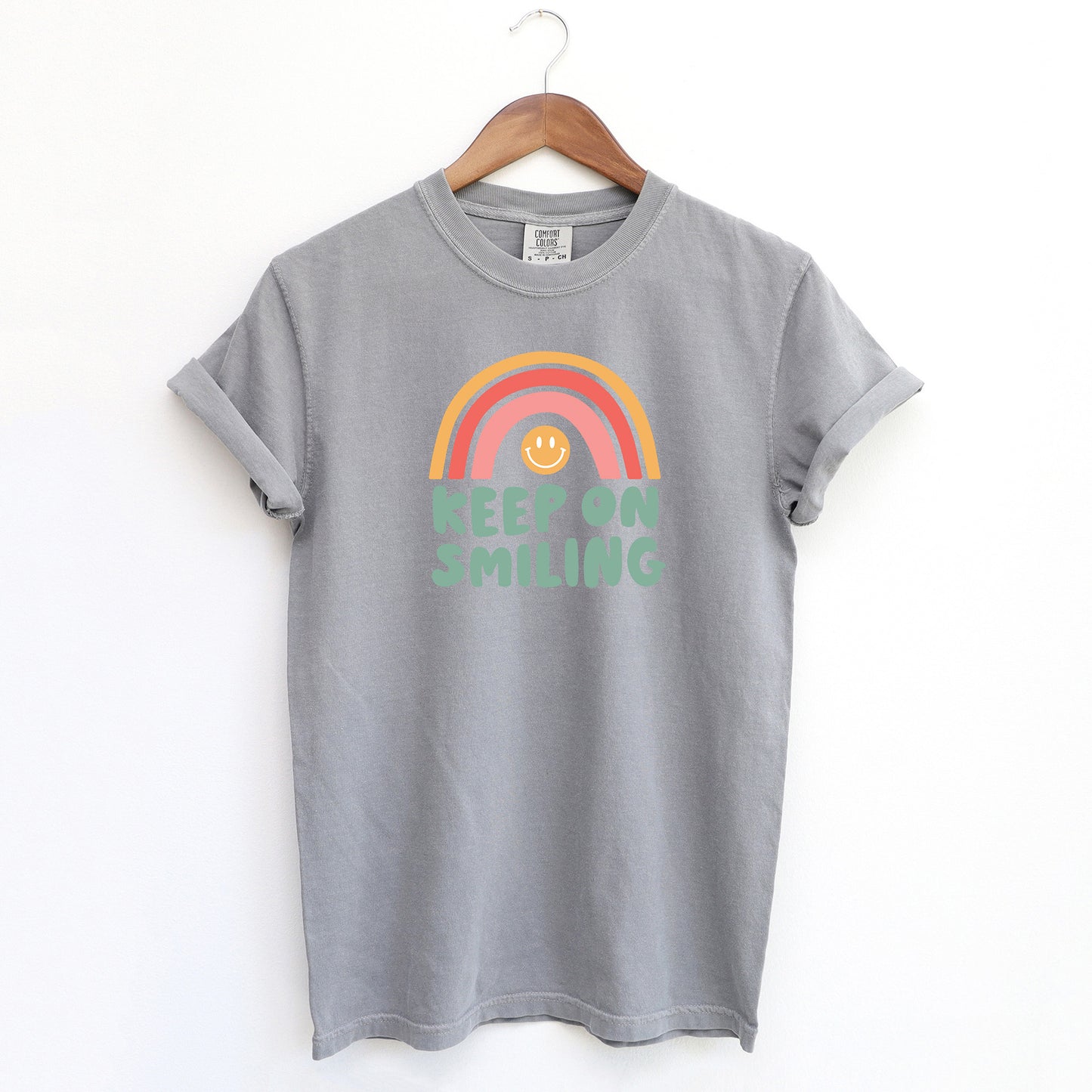 Keep On A Smiling Rainbow | Garment Dyed Short Sleeve Tee