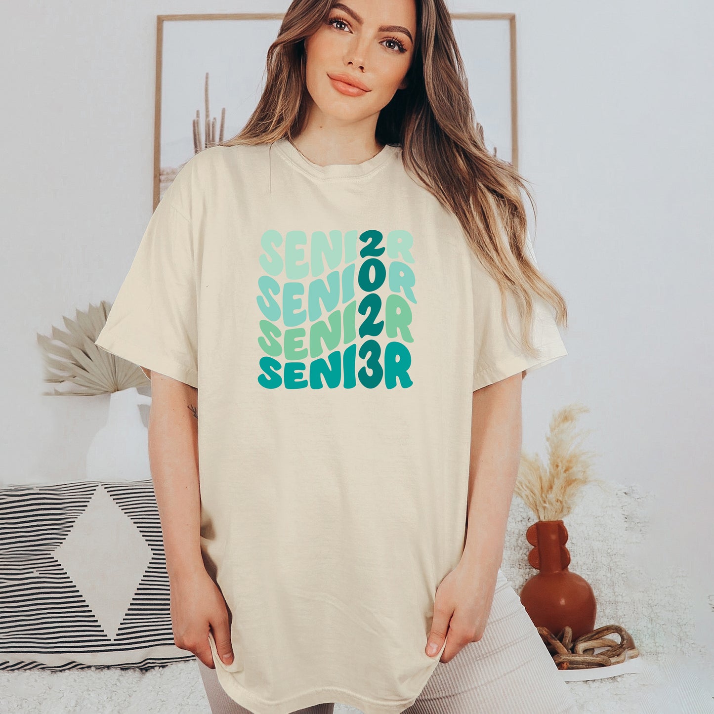 Senior 2023 Wavy Stacked | Garment Dyed Short Sleeve Tee