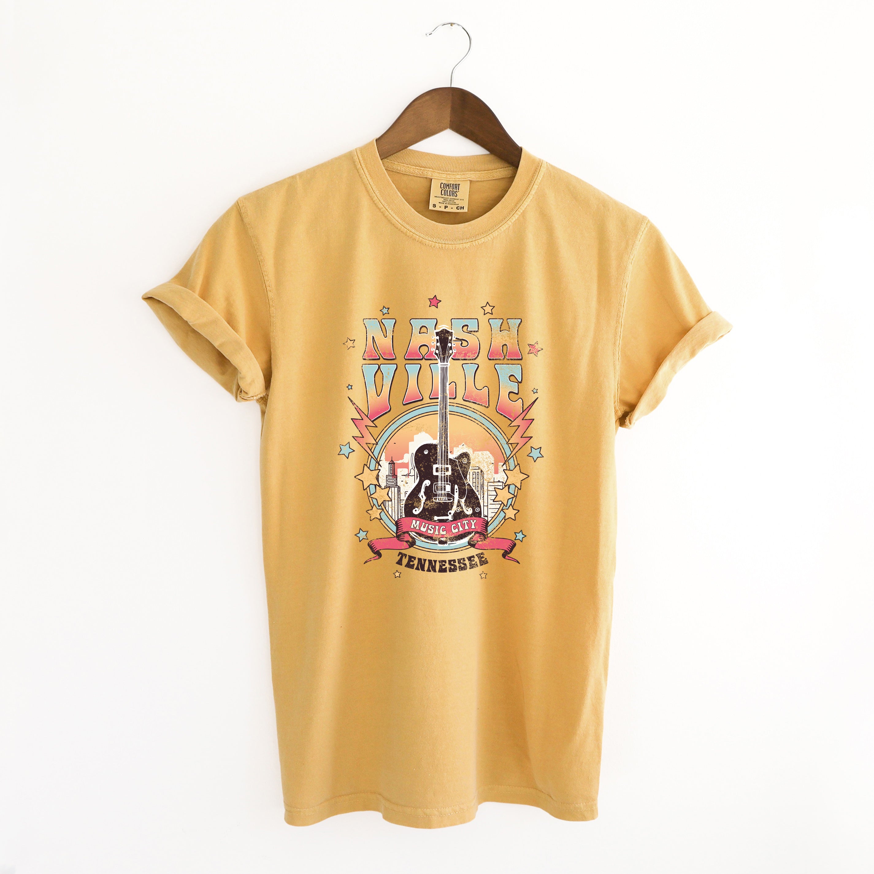 Nashville Tennessee Guitar | Garment Dyed Short Sleeve Tee