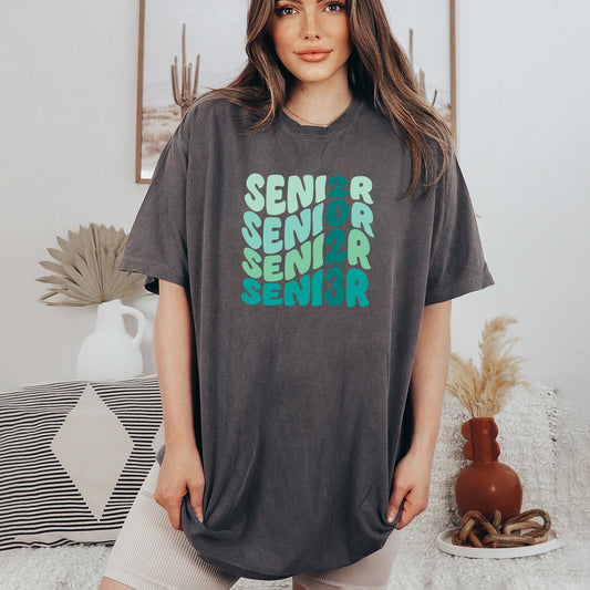 Senior 2023 Wavy Stacked | Garment Dyed Short Sleeve Tee