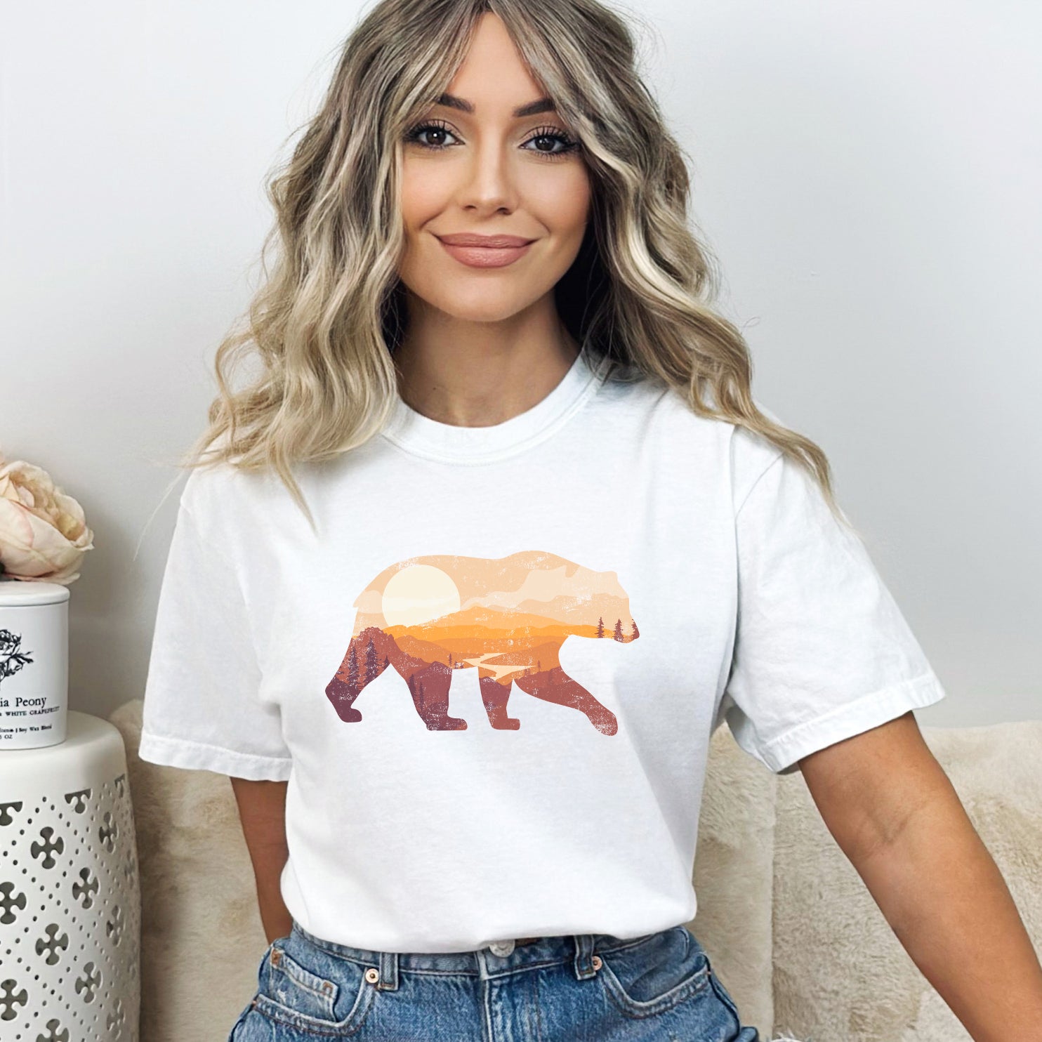 Bear Sunset Valley  | Garment Dyed Short Sleeve Tee