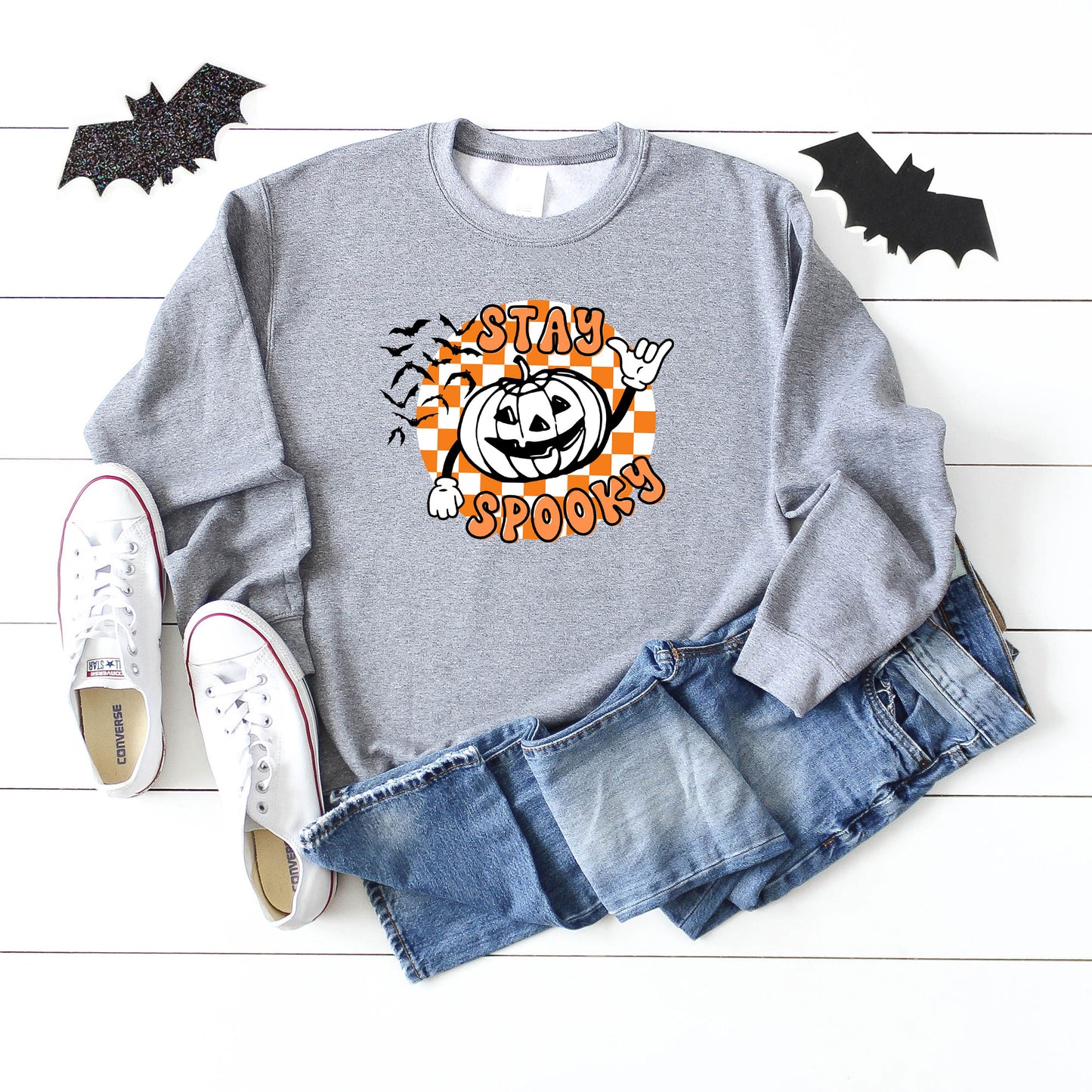 Stay Spooky Checkered | Graphic Sweatshirt