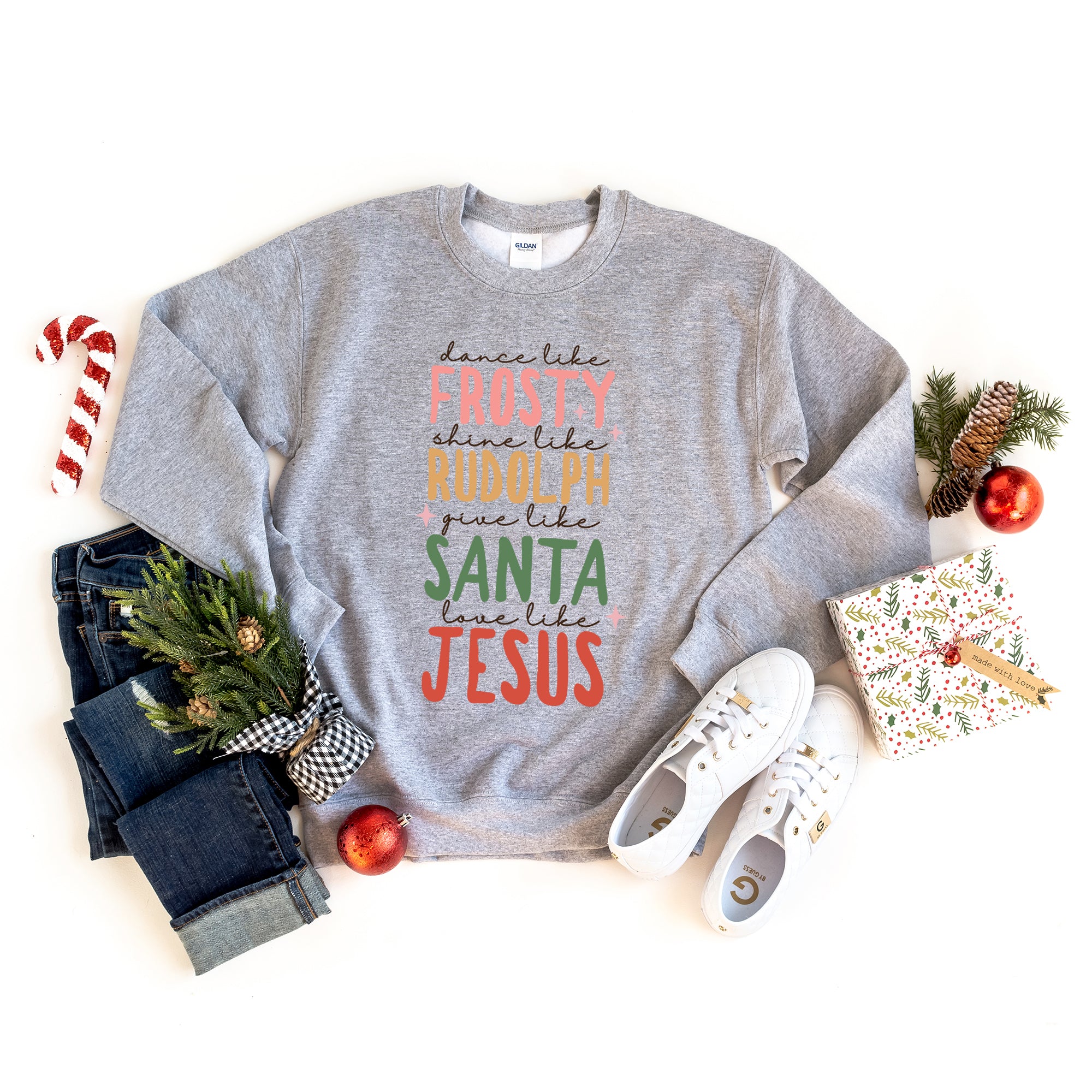 Frosty Rudolph Santa Jesus | Sweatshirt