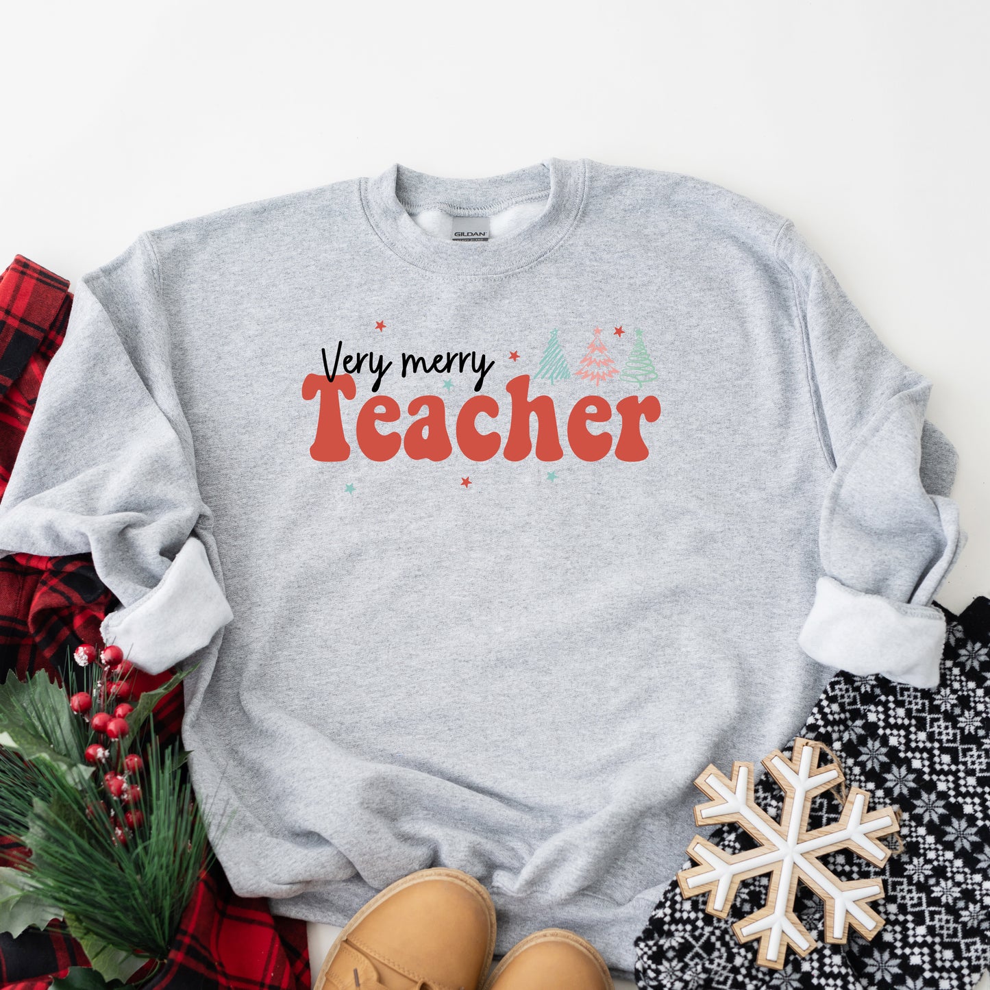 Very Merry Teacher Trees | Sweatshirt