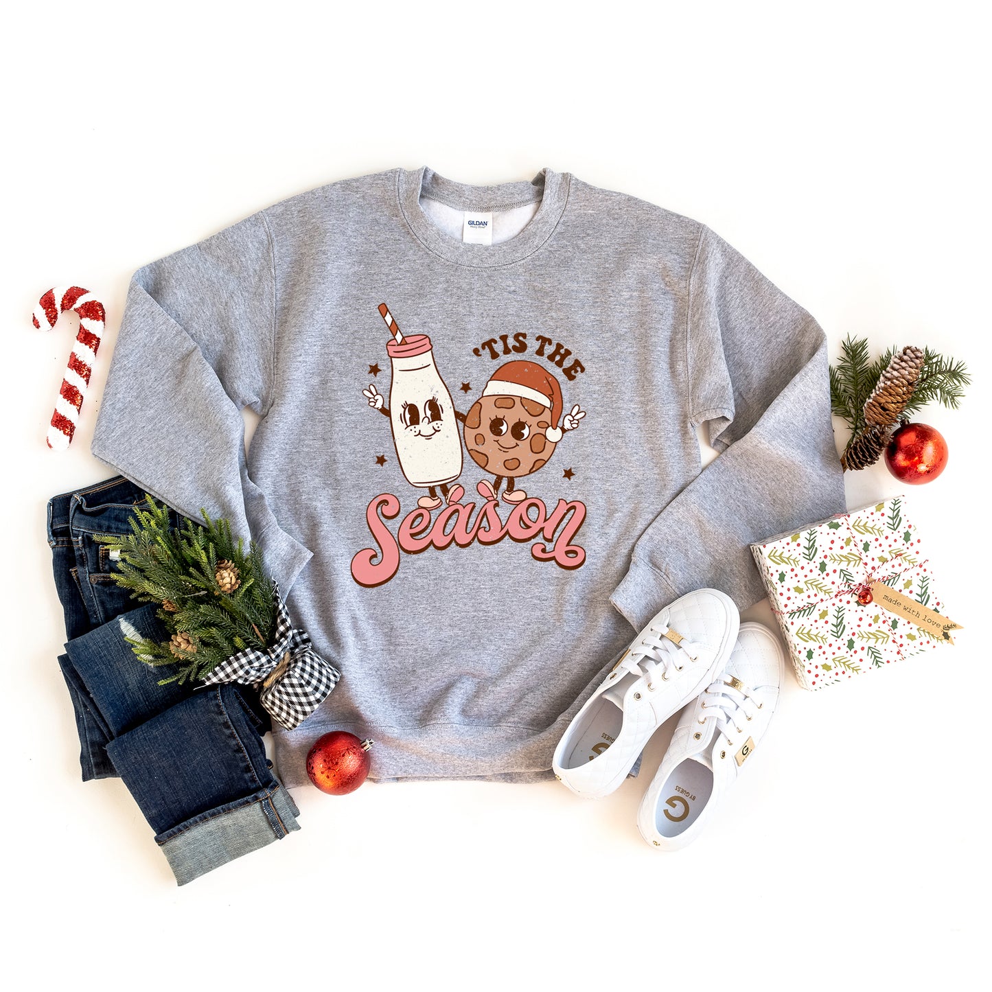 Tis The Season Milk And Cookie | Sweatshirt