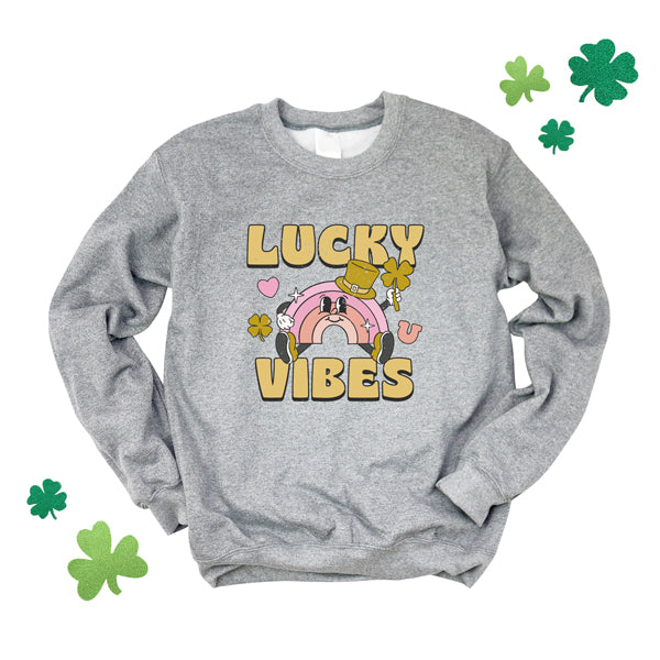 Lucky Vibes Cartoon Rainbow | Sweatshirt