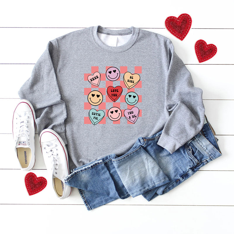 Candy Heart Smile Solid | Sweatshirt